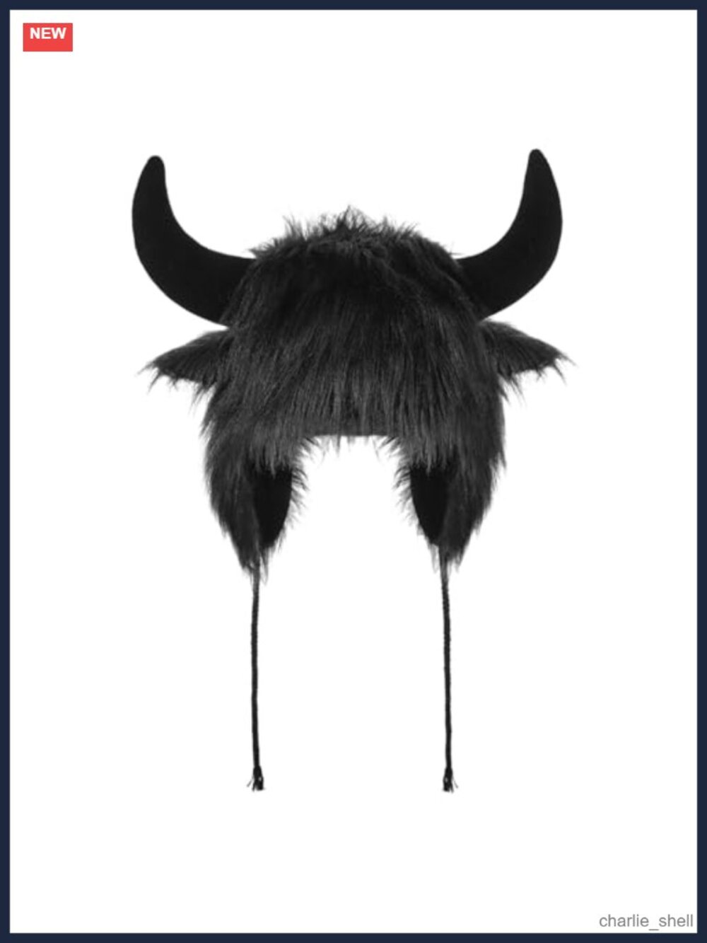 Faux Fur Horned Trapper Hat Ox Ears Earflap Winter Beanie Halloween Cosplay